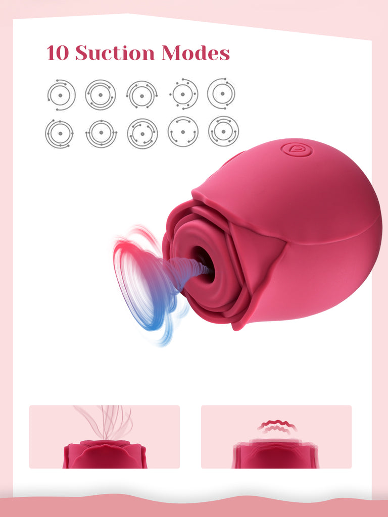 Portable Rose Clit Sucker | Rose Vibrator Red - Health Buddies