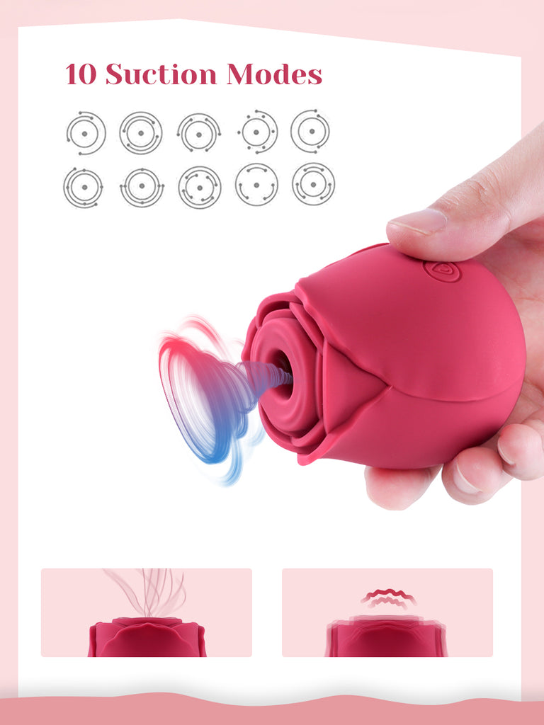 Portable Rose Clit Sucker | Rose Vibrator Red - Health Buddies