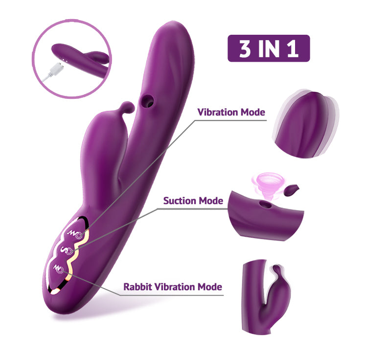 G Spot Alpha Rabbit Vibrator Purple - Health Buddies